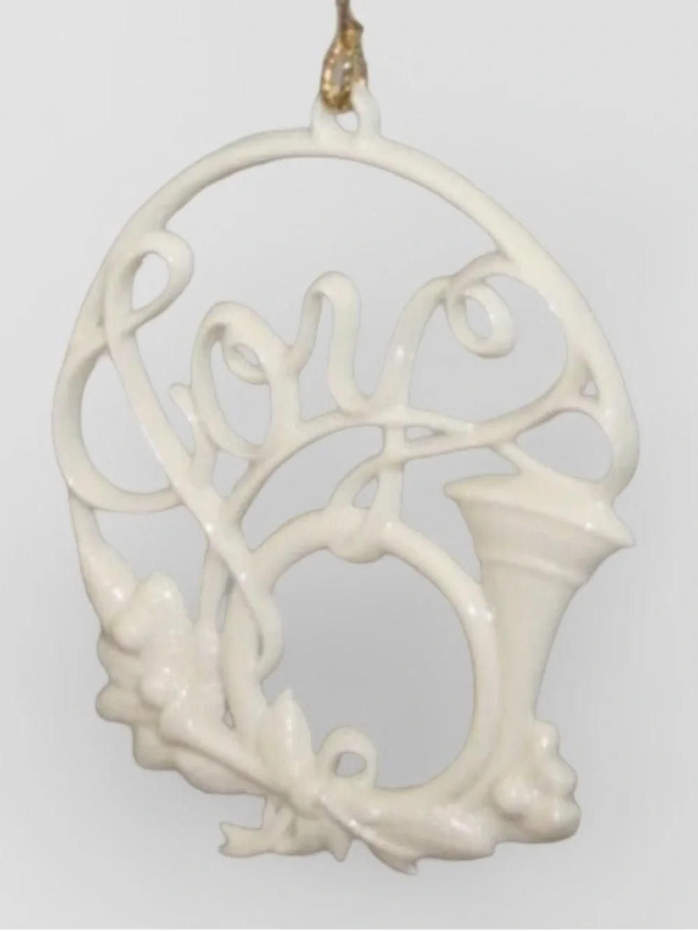 Lenox Ivory Porcelain “Joy” Ornament 3.5”